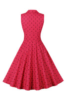 Laden Sie das Bild in den Galerie-Viewer, Rotes Polka Dots Rockabilly Kleid
