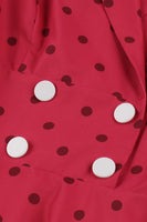 Laden Sie das Bild in den Galerie-Viewer, Rotes Polka Dots Rockabilly Kleid