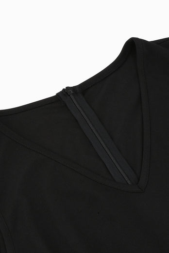 Fuchsia und schwarzes Vintage Rockabilly Kleid