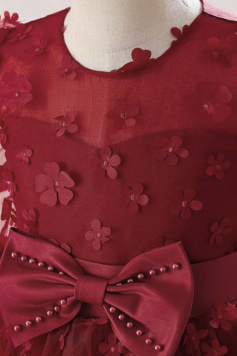 Laden Sie das Bild in den Galerie-Viewer, Rosa Tüll Mädchen Partykleid mit Applikationen