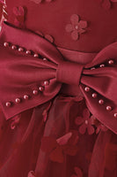 Laden Sie das Bild in den Galerie-Viewer, Rosa Tüll Mädchen Partykleid mit Applikationen