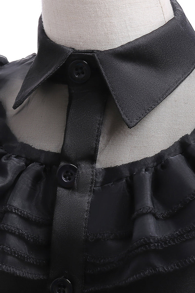 Laden Sie das Bild in den Galerie-Viewer, Schwarzer Tüll A Linie Mädchenkleid mit Gürtel