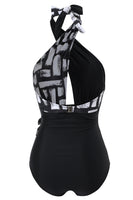 Laden Sie das Bild in den Galerie-Viewer, Neckholder Einteilige grüne Badebekleidung mit hoher Taille