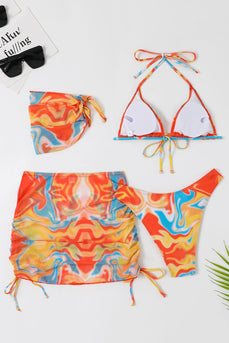 Neckholder Orange bedruckter Bikini