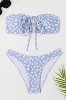 Laden Sie das Bild in den Galerie-Viewer, Zweiteiliger Tube Top Rosa Blumen Badeanzug