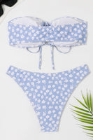 Laden Sie das Bild in den Galerie-Viewer, Zweiteiliger Tube Top Rosa Blumen Badeanzug