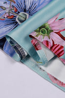 Laden Sie das Bild in den Galerie-Viewer, A Linie Jewel Hals Hellblau bedrucktes Mädchen Kleid