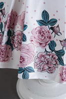 Laden Sie das Bild in den Galerie-Viewer, A Linie Jewel Hals Blau bedrucktes Mädchen Kleid