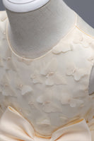 Laden Sie das Bild in den Galerie-Viewer, Champagner Prinzessin Schmetterling Tüll Mädchen Kleid mit Schleife