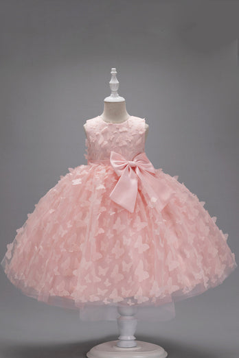 Champagner Prinzessin Schmetterling Tüll Mädchen Kleid mit Schleife