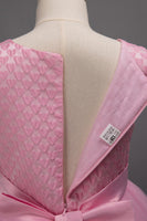 Laden Sie das Bild in den Galerie-Viewer, Blaues langes Tüll Mädchenkleid mit Rundhals