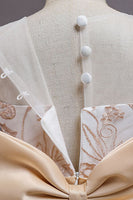 Laden Sie das Bild in den Galerie-Viewer, Marineblaues ärmelloses A Linie Stickerei Mädchen Kleid