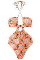 Laden Sie das Bild in den Galerie-Viewer, Einteiliger Neckholder Bikini mit Schlüsselloch und Strandrock