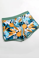 Laden Sie das Bild in den Galerie-Viewer, Zweiteilige bedruckte grüne Neckholder Badebekleidung mit hoher Taille