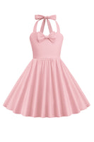 Laden Sie das Bild in den Galerie-Viewer, Neckholder Rotes Vintage Mädchen Kleid mit Schleife