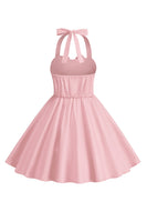 Laden Sie das Bild in den Galerie-Viewer, Neckholder Rotes Vintage Mädchen Kleid mit Schleife