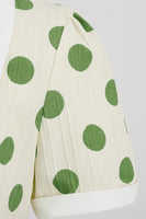 Laden Sie das Bild in den Galerie-Viewer, Rotes Polka Dots Vintage Kleid mit kurzen Ärmeln