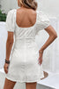 Laden Sie das Bild in den Galerie-Viewer, Kurzärmeliges weißes lässiges Sommerkleid mit Schleife