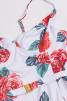 Laden Sie das Bild in den Galerie-Viewer, Spaghettiträger Hohe Taille Rot Einteilige Bademode