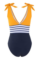 Laden Sie das Bild in den Galerie-Viewer, Einteiliger gelber Badeanzug mit Schleifen