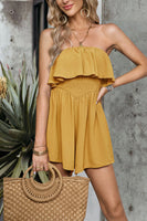 Laden Sie das Bild in den Galerie-Viewer, Schwarze trägerlose kurze Jumpsuits