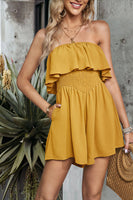 Laden Sie das Bild in den Galerie-Viewer, Schwarze trägerlose kurze Jumpsuits