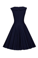 Laden Sie das Bild in den Galerie-Viewer, Polka Dots Rotes 1950er Jahre Kleid mit Knopf