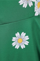 Laden Sie das Bild in den Galerie-Viewer, Ärmelloses bedrucktes gelbes Kleid aus den 1950er Jahren