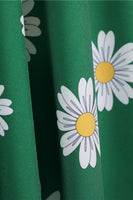 Laden Sie das Bild in den Galerie-Viewer, Ärmelloses bedrucktes gelbes Kleid aus den 1950er Jahren