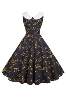 Laden Sie das Bild in den Galerie-Viewer, Bedrucktes ärmelloses gelbes Vintage-Kleid