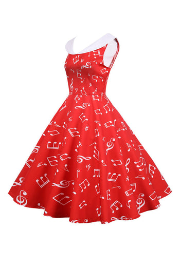 Bedrucktes ärmelloses gelbes Vintage-Kleid