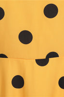 Laden Sie das Bild in den Galerie-Viewer, Polka Dots Rosa Vintage-Kleid mit kurzen Ärmeln