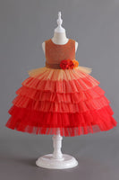 Laden Sie das Bild in den Galerie-Viewer, Königsblaues ärmelloses A-Linie Mädchenkleider mit 3D-Blumen