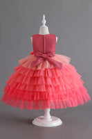 Laden Sie das Bild in den Galerie-Viewer, Königsblaues ärmelloses A-Linie Mädchenkleider mit 3D-Blumen