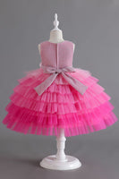 Laden Sie das Bild in den Galerie-Viewer, Königsblaues ärmelloses A-Linie Mädchenkleider mit 3D-Blumen