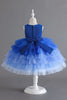 Laden Sie das Bild in den Galerie-Viewer, Königsblaues ärmelloses A-Linie Mädchenkleider mit 3D-Blumen