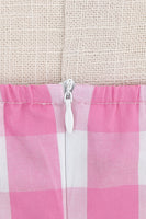 Laden Sie das Bild in den Galerie-Viewer, Neckholder Kariertes Vintage-Kleid mit Schleife