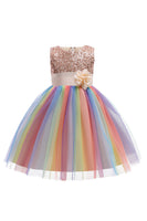 Laden Sie das Bild in den Galerie-Viewer, Glitzernder U-Boot-Ausschnitt Lila Mädchen Kleider