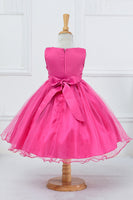 Laden Sie das Bild in den Galerie-Viewer, Pailletten ärmellose weiße Mädchen Kleider mit Schleife