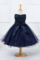 Laden Sie das Bild in den Galerie-Viewer, Pailletten ärmellose weiße Mädchen Kleider mit Schleife