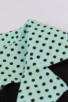 Laden Sie das Bild in den Galerie-Viewer, Grünes kurzärmeliges Polka Dots 1950er Jahre Kleid mit Gürtel