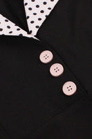 Laden Sie das Bild in den Galerie-Viewer, Grünes kurzärmeliges Polka Dots 1950er Jahre Kleid mit Gürtel