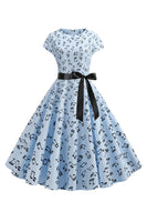 Laden Sie das Bild in den Galerie-Viewer, A Linie bedruckte Swing Kleider aus den 1950er Jahren