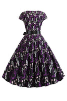 Laden Sie das Bild in den Galerie-Viewer, A Linie bedruckte Swing Kleider aus den 1950er Jahren