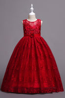 Laden Sie das Bild in den Galerie-Viewer, Rosa Mädchen mit Rundhalsausschnitt und 3D-Blumen