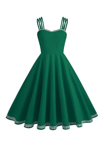 Hepburn Style Rockabilly Schwarzes Vintage Kleid