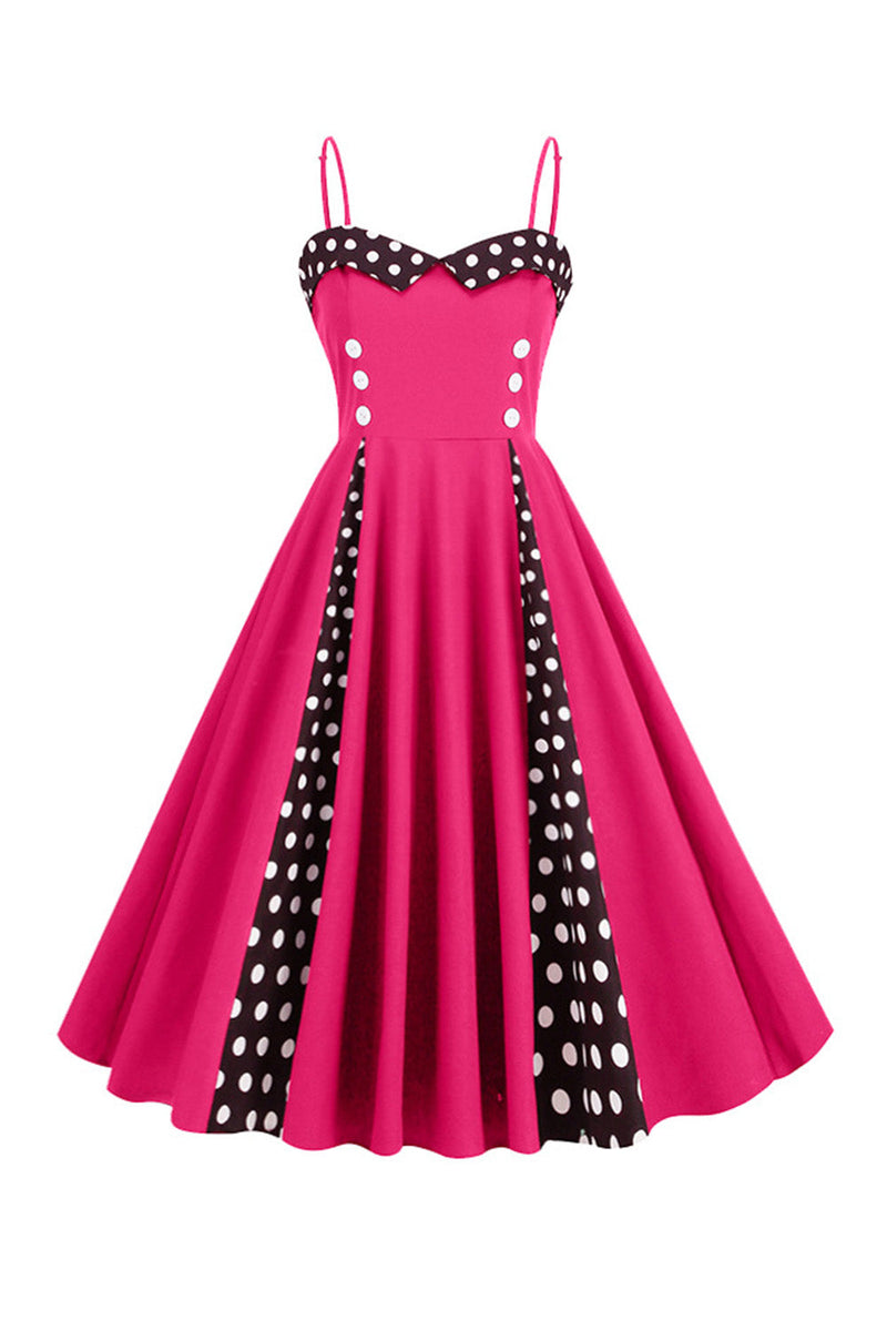 Laden Sie das Bild in den Galerie-Viewer, Hellblaues Polka Dots Spaghettiträger 1950er Jahre Kleid