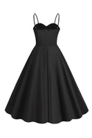 Laden Sie das Bild in den Galerie-Viewer, Hellblaues Polka Dots Spaghettiträger 1950er Jahre Kleid