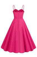 Laden Sie das Bild in den Galerie-Viewer, Hellblaues Polka Dots Spaghettiträger 1950er Jahre Kleid