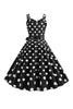 Laden Sie das Bild in den Galerie-Viewer, Rosa Polka Dots Spaghettiträger 1950er Jahre Kleid mit Schleife